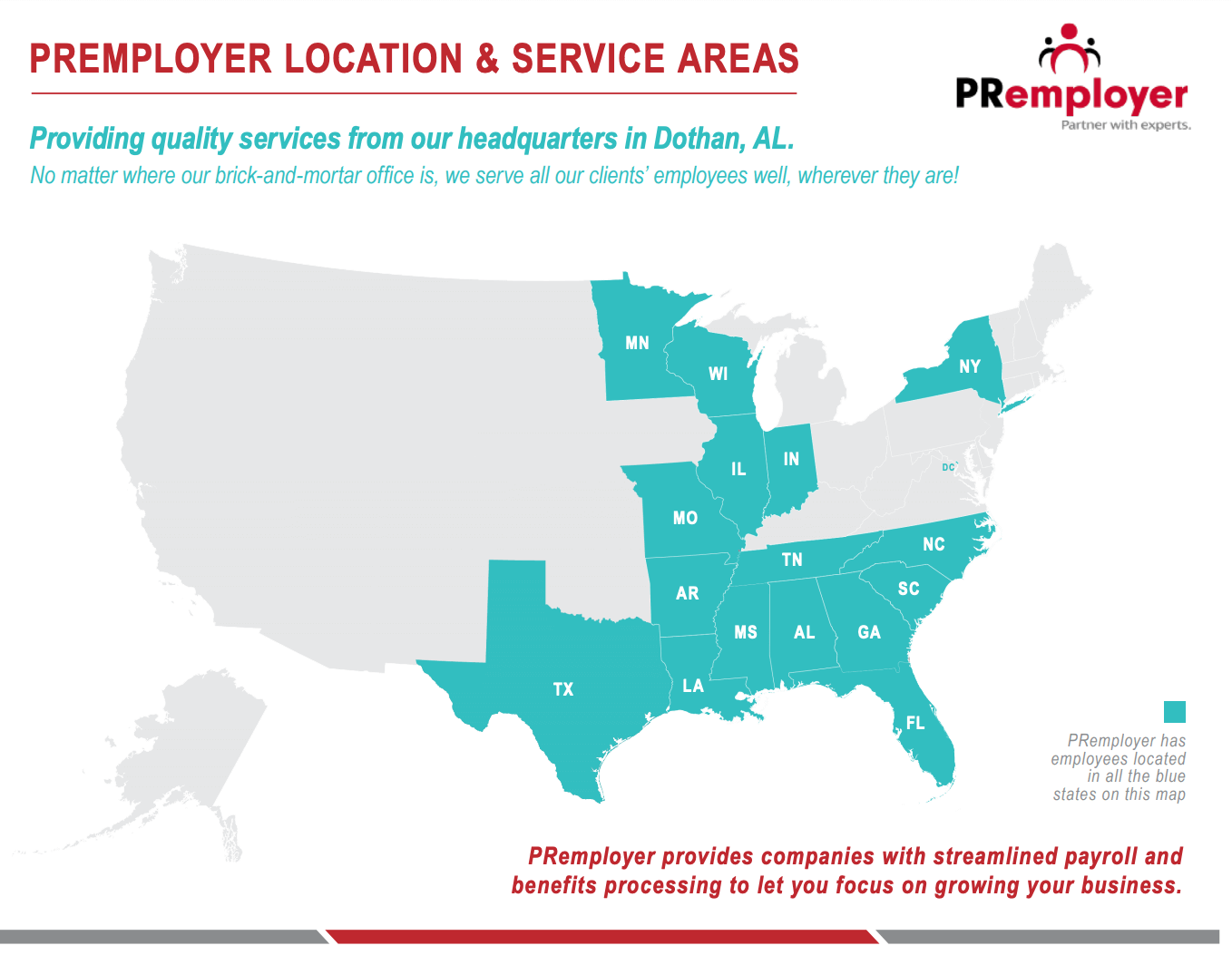 PRemployer Location & Services Area